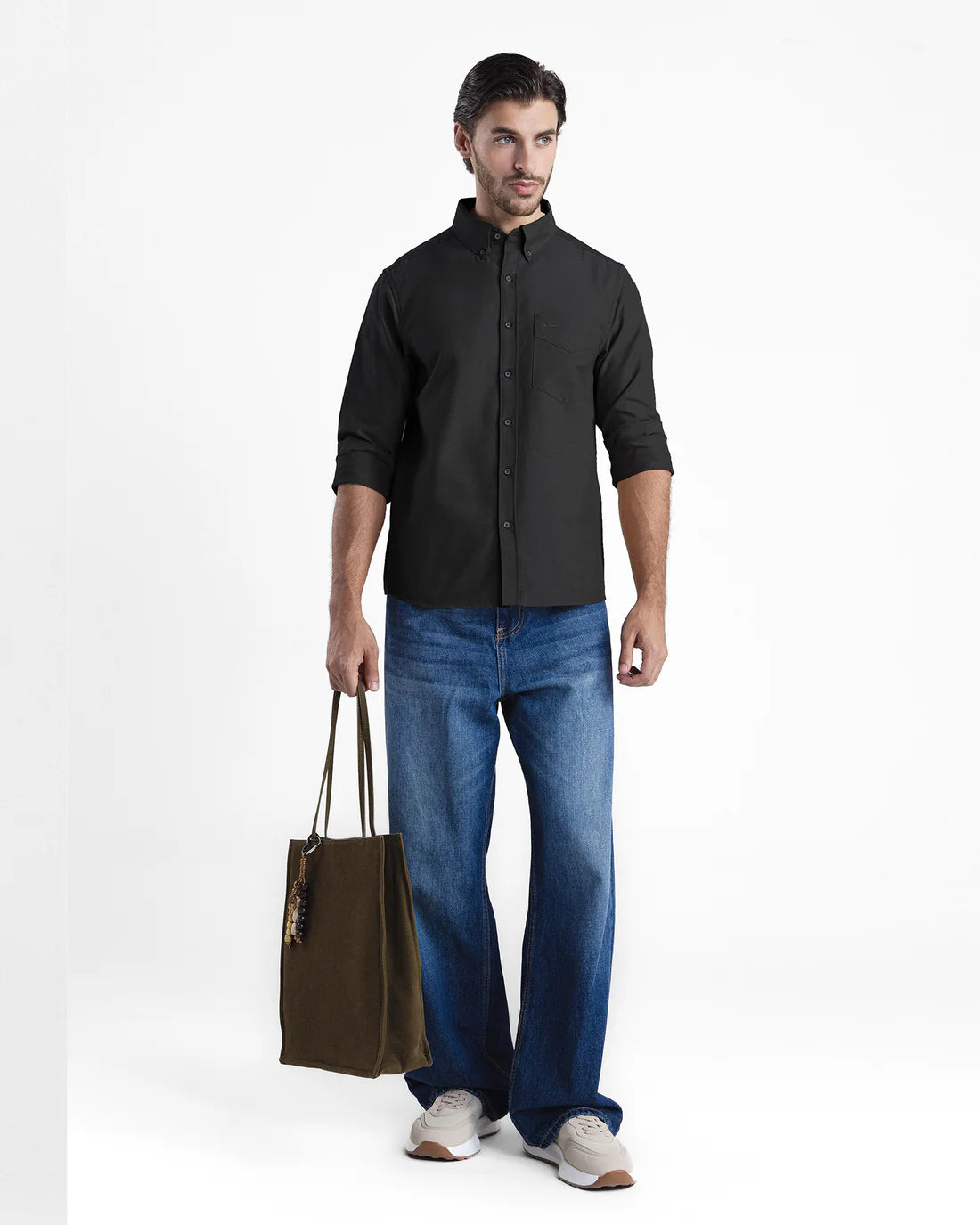 Men Regular Fit Dark Navy Casual Shirt