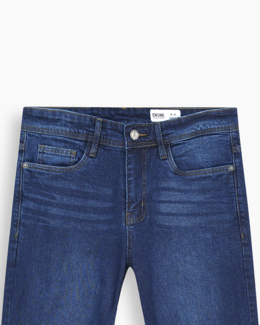 Men Straight Fit Mid-Blue Denim