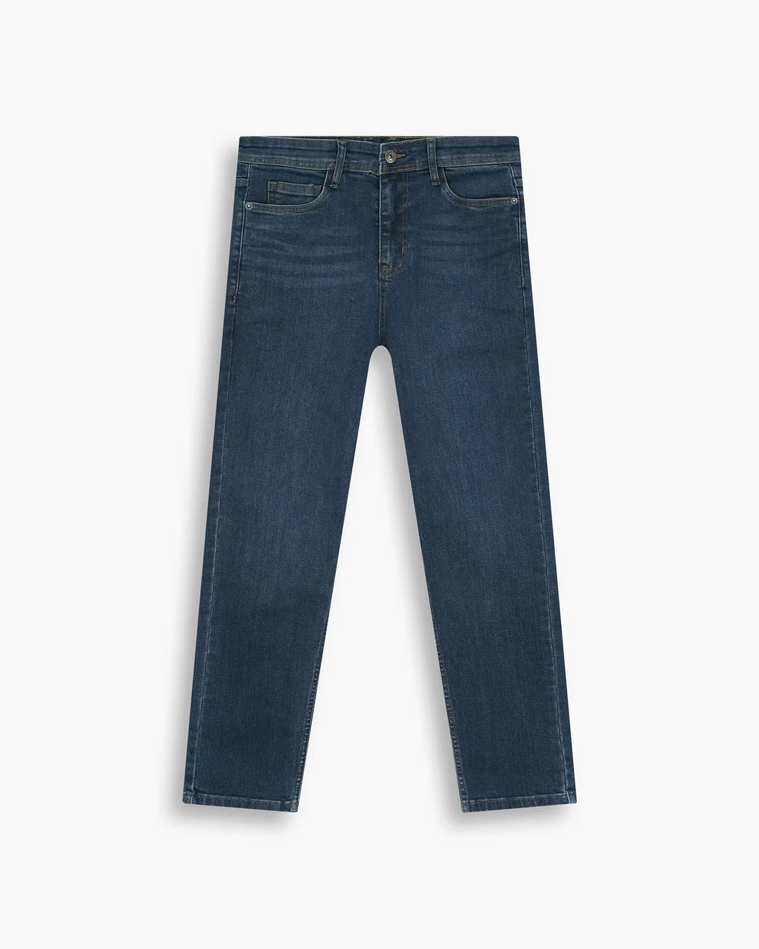 Men Loose Carrot Fit Mid-Blue Denim
