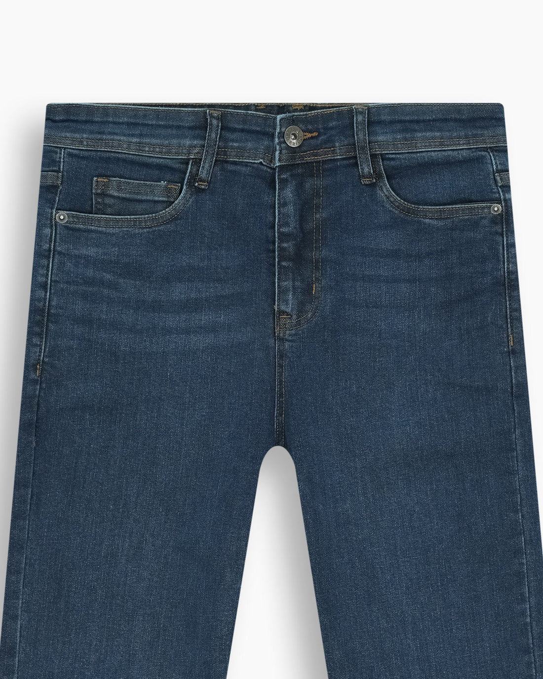 Men Loose Carrot Fit Mid-Blue Denim