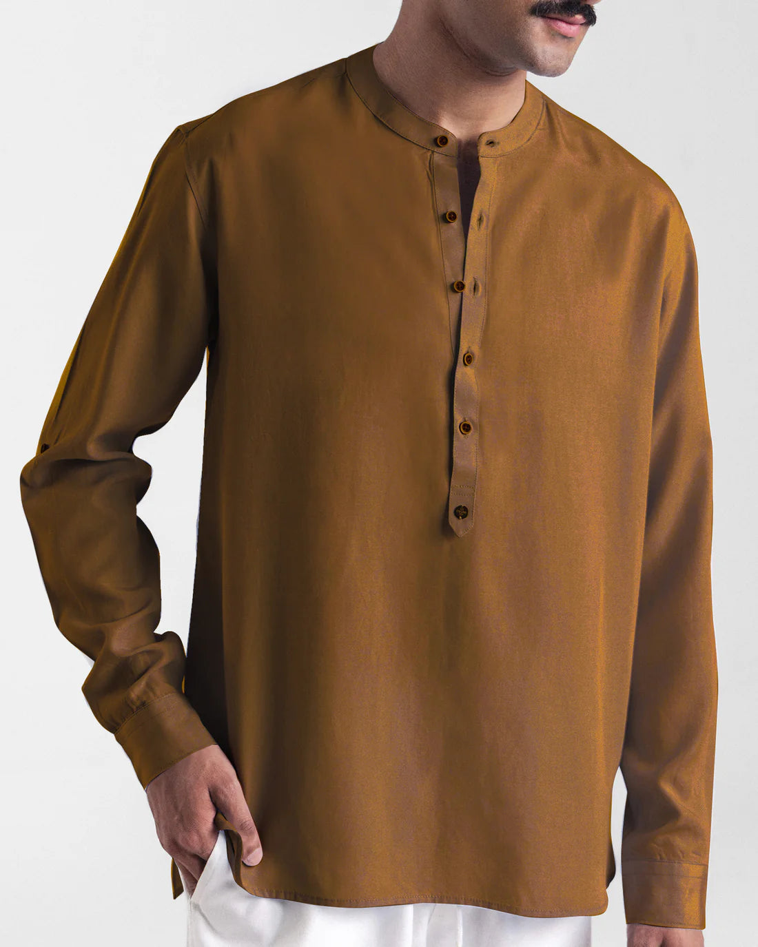 Men Relaxed Fit Camel Casual Shirt