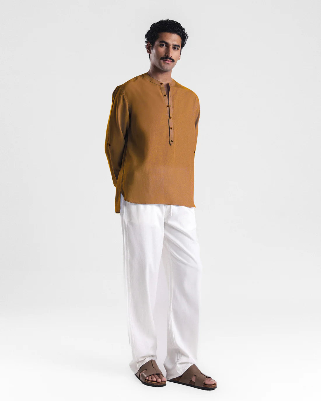 Men Relaxed Fit Camel Casual Shirt