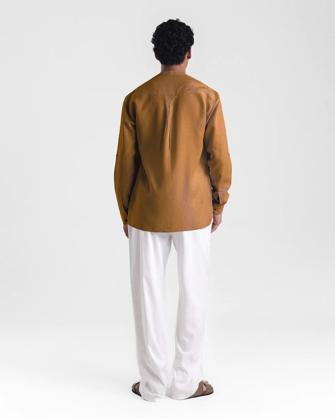 Men Relaxed Fit Camel Casual Shirt