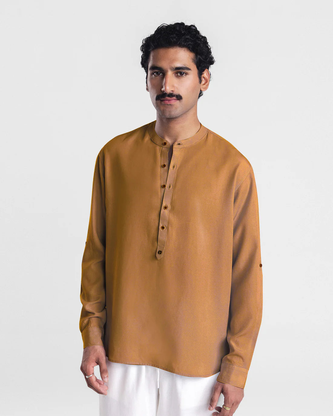 Men Relaxed Fit Camel Casual Shirt