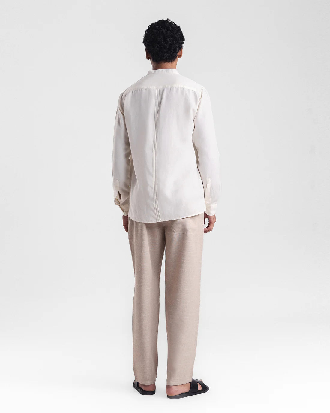 Men Regular Fit Off-White Casual Shirt