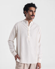 Men Regular Fit Off-White Casual Shirt