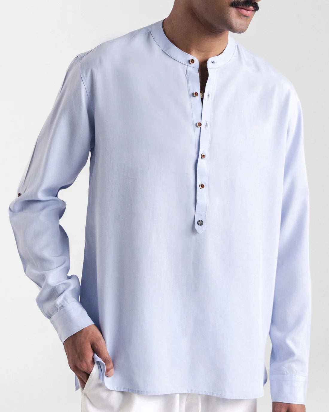 Men Relaxed Fit Sky-Blue Casual Shirt