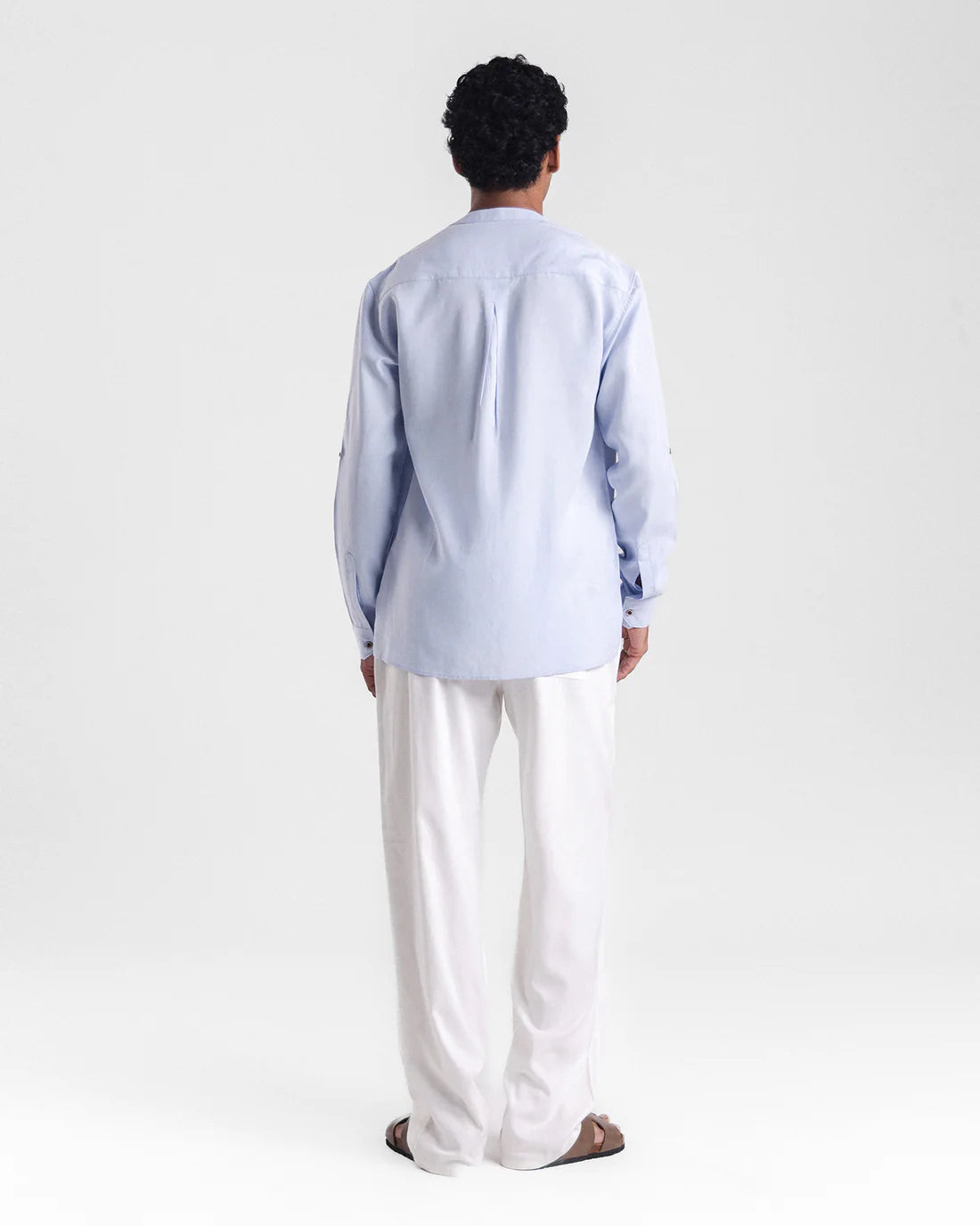 Men Relaxed Fit Sky-Blue Casual Shirt