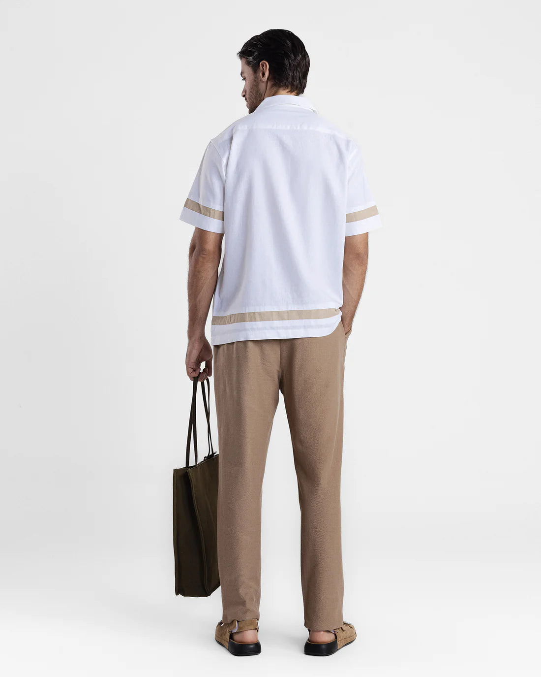 Men Relaxed Fit White Short Shirt