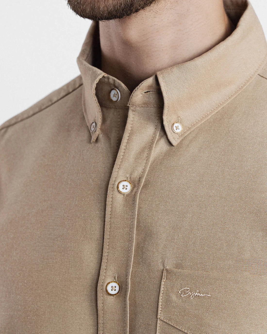 Men Regular Fit Camel Beige Casual Shirt
