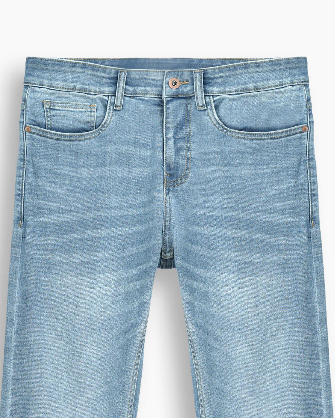Men Slim Fit Dark Ice-Blue Denim