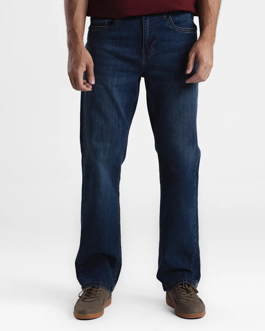 Men Straight Fit Dark Blue Denim