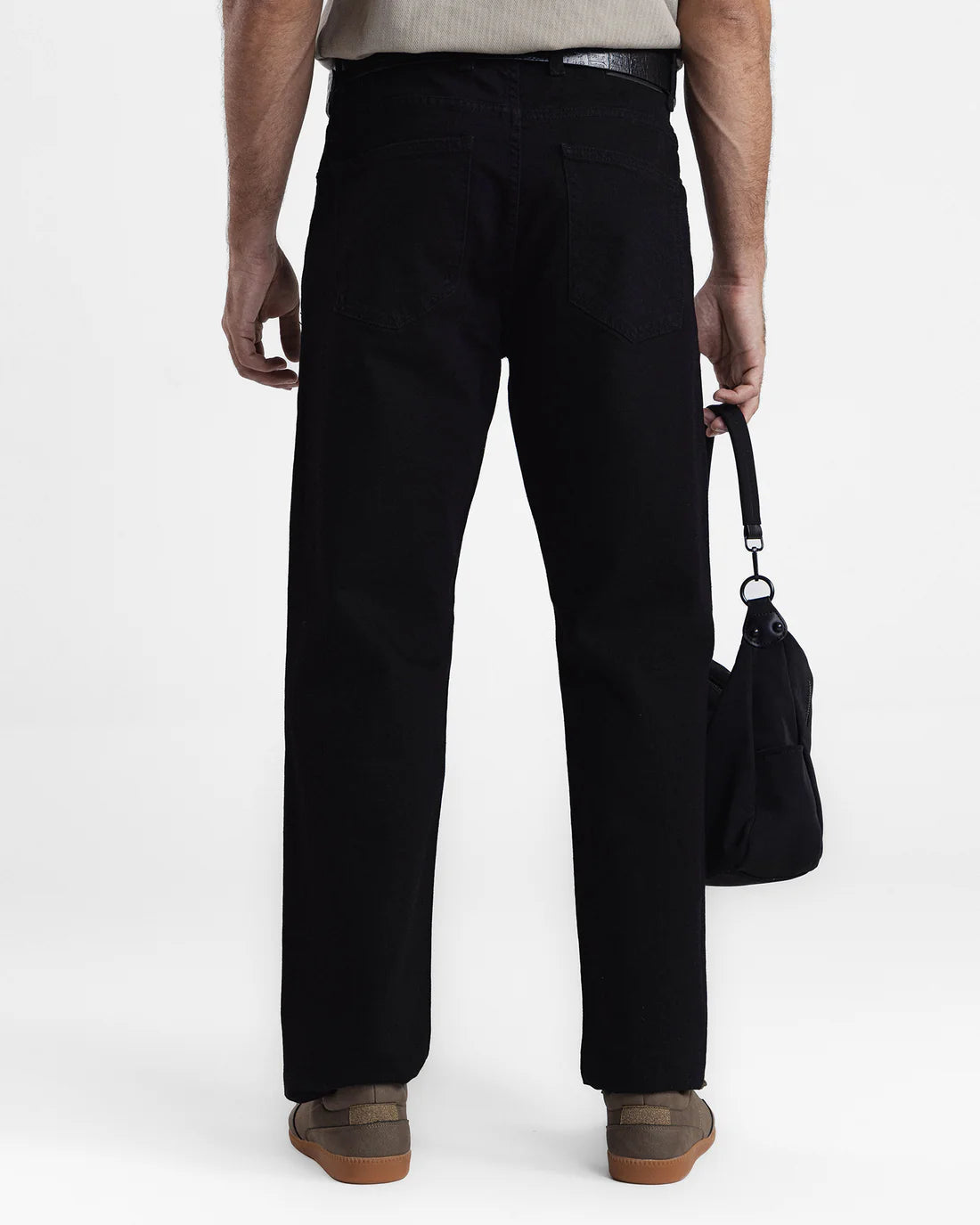 Men Straight Fit Black Denim