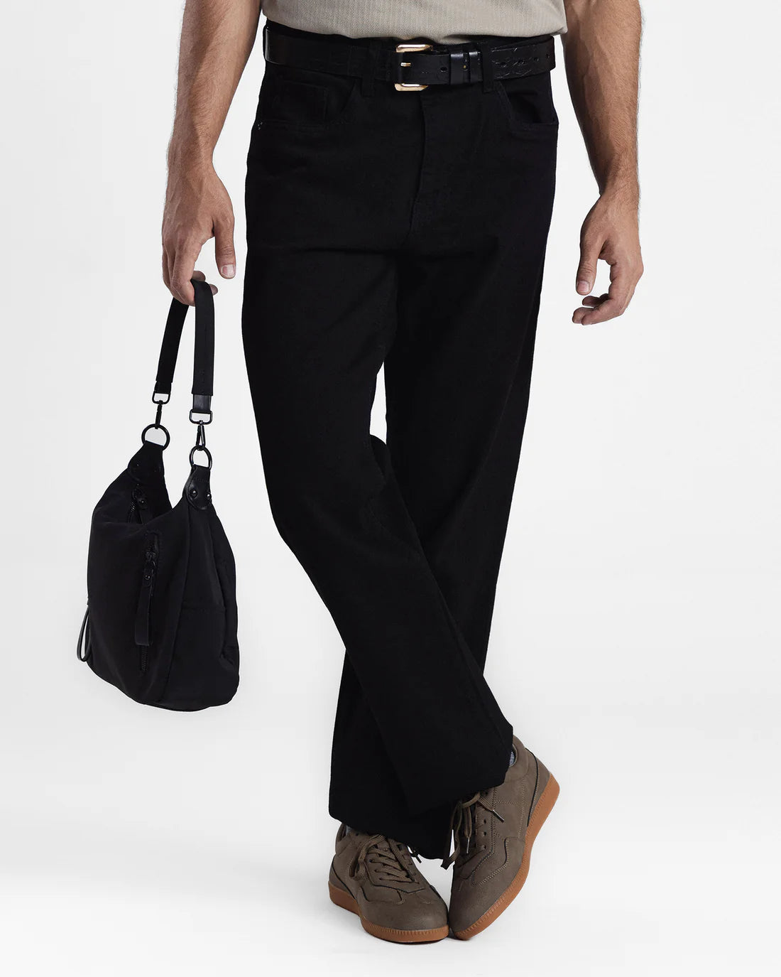 Men Straight Fit Black Denim
