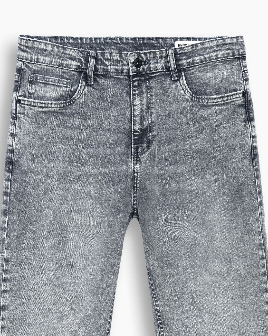 Men Straight Fit Charcoal Grey Denim