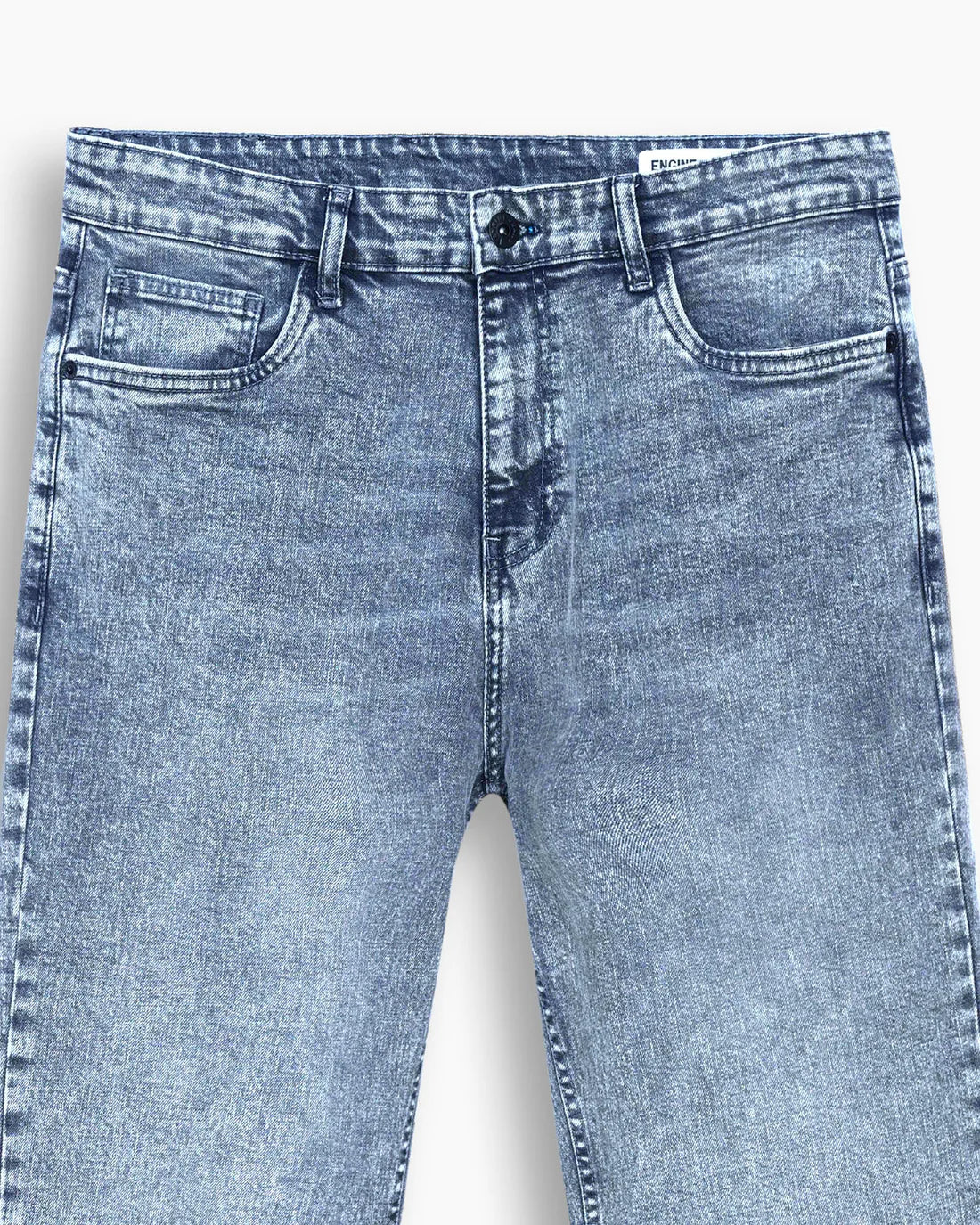 Men Straight Fit Sky-Blue Denim