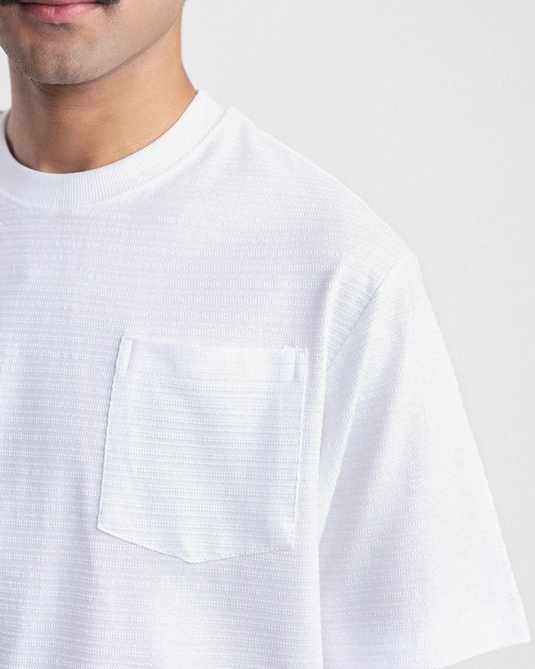 Men White Pocket T Shirt