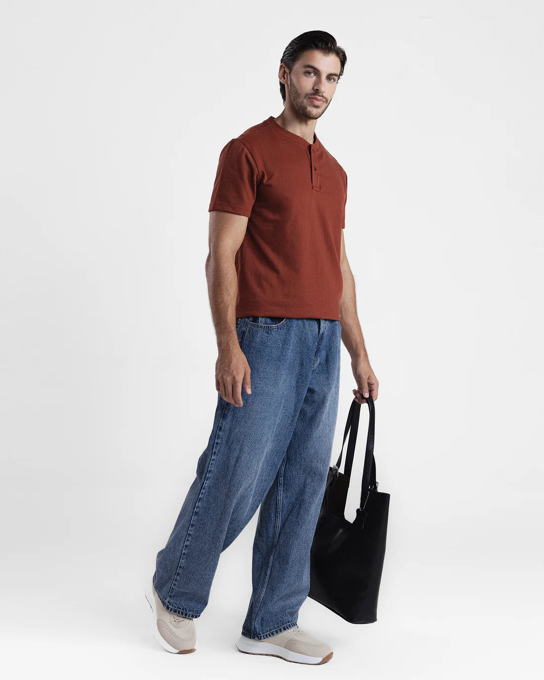 Men Henley Rust T-Shirt