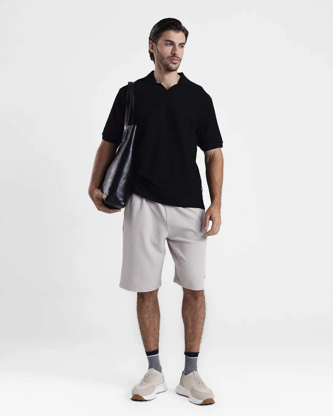 Men Black Polo Tee