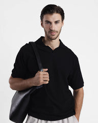 Men Black Polo Tee
