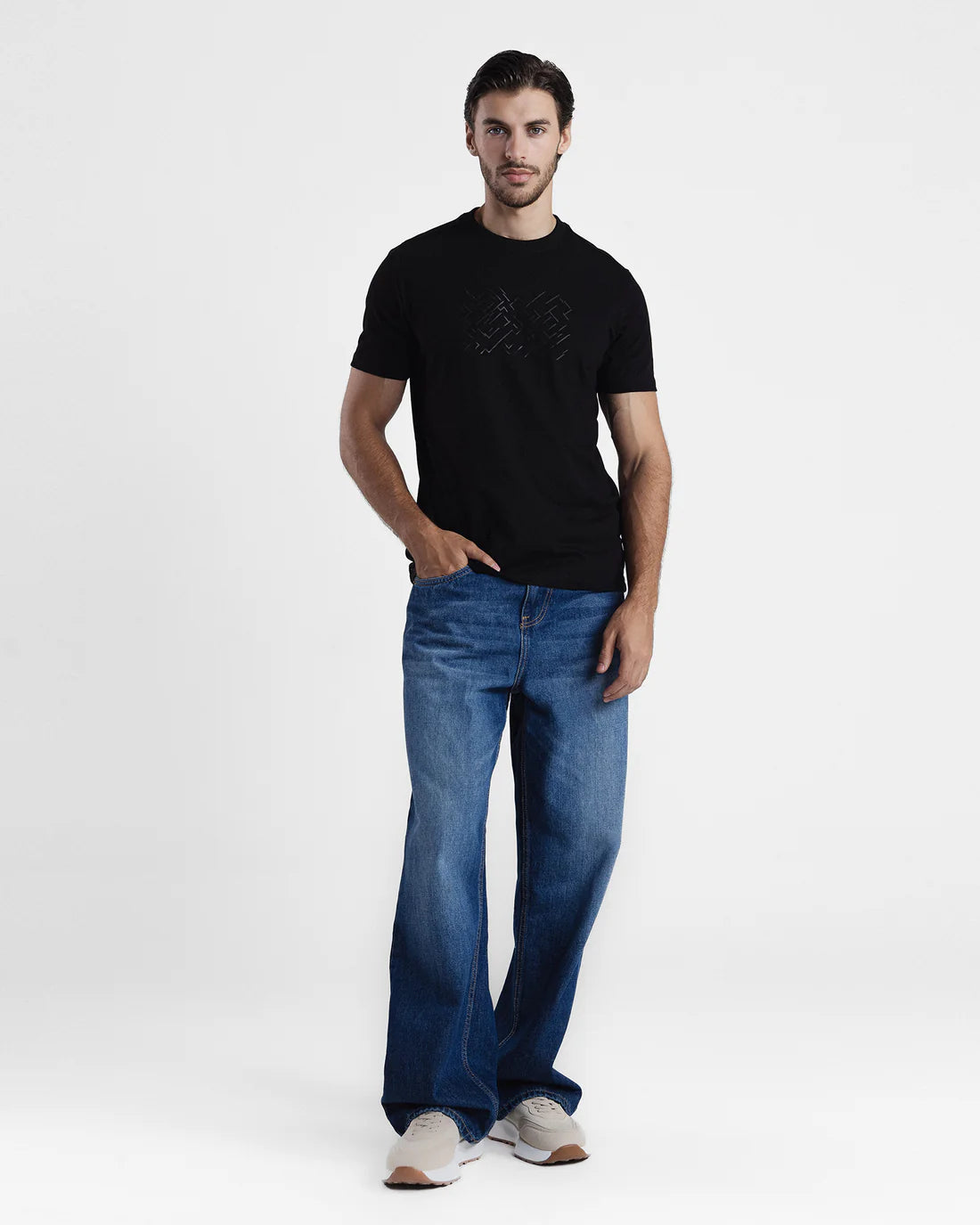 Men Graphic Short Sleeve Black Tee