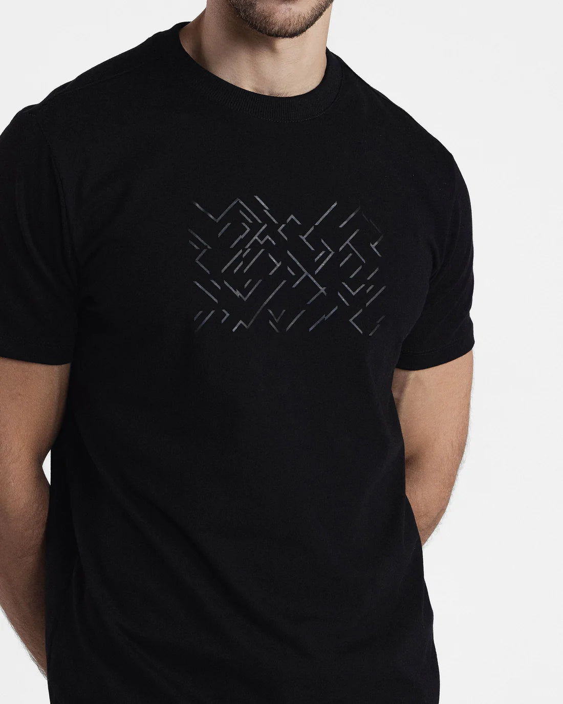 Men Graphic Short Sleeve Black Tee