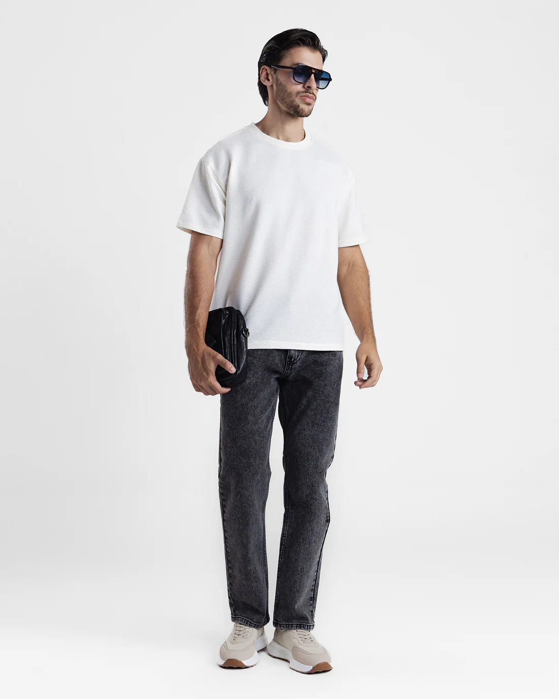 Men Straight Fit Grey Denim