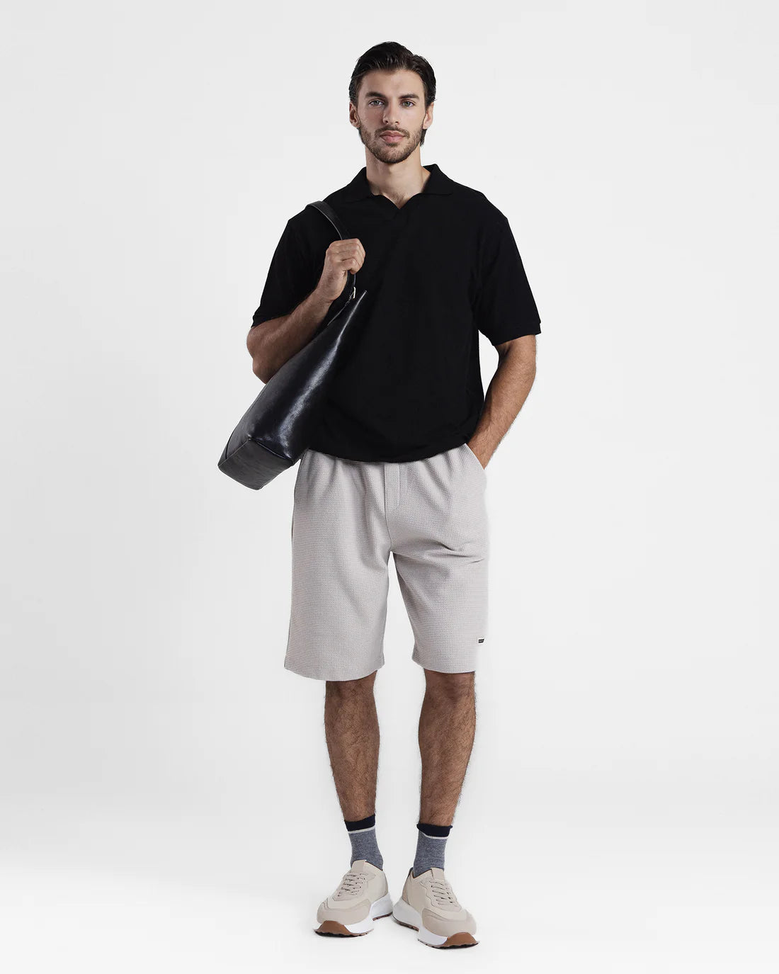 Men Black Polo Tee
