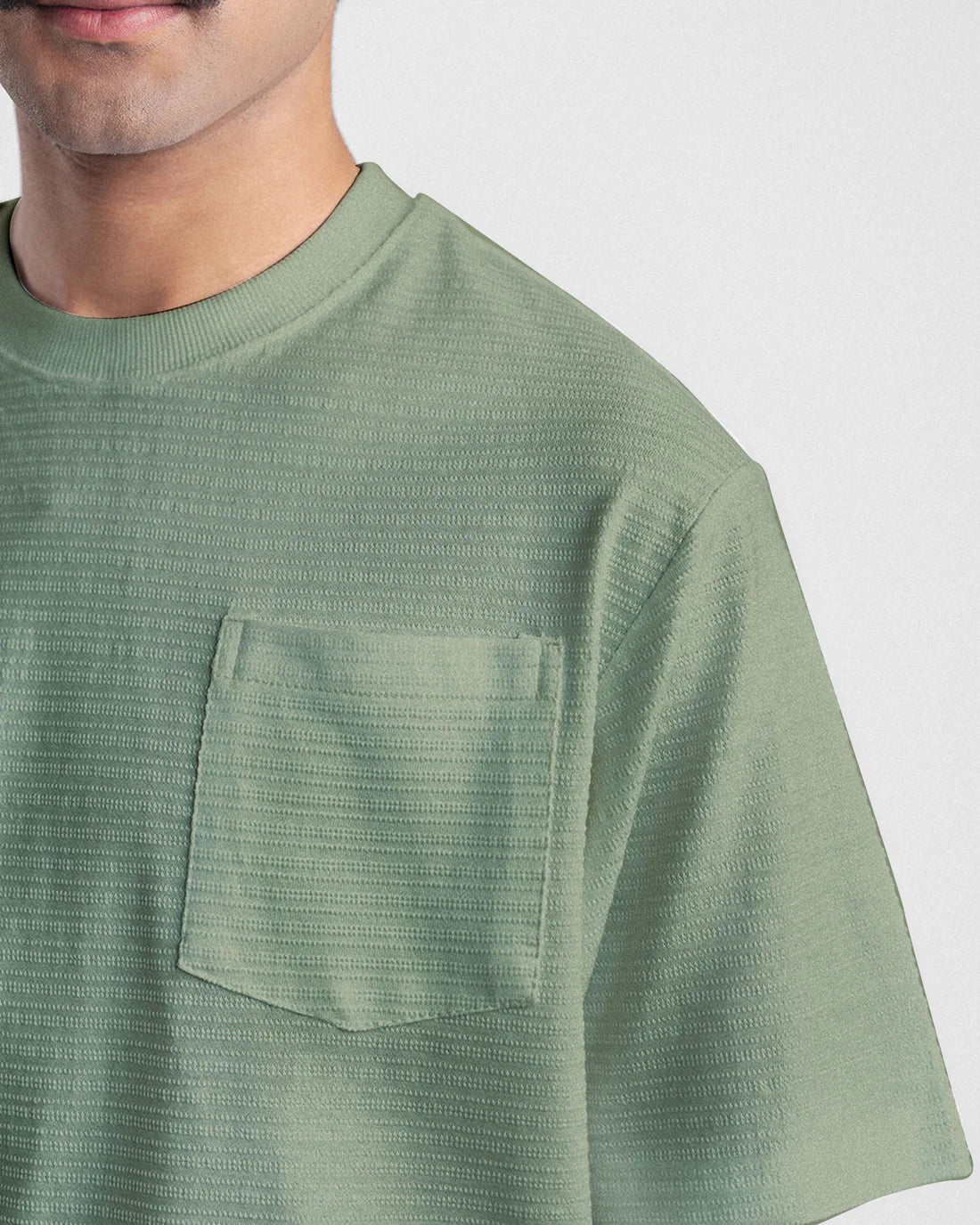 Men Sage Green Pocket T Shirt
